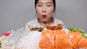 탱탱한 생새우, 연어 리얼사운드 먹방 ASMR RAW SHRIMP,SALMON MUKBANG EATING SOUNDS NO TALKING | NAJIN