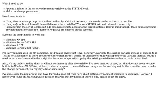 How can I permanently append an entry into the system's PATH variable, via command line? смотреть онлайн
