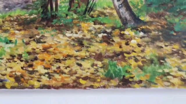 Картина маслом на холсте "Сорока". Осенний пейзаж, размером 40х50 см. смотреть онлайн