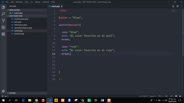 6. Switch en Php - Curso Practico de PHP смотреть онлайн