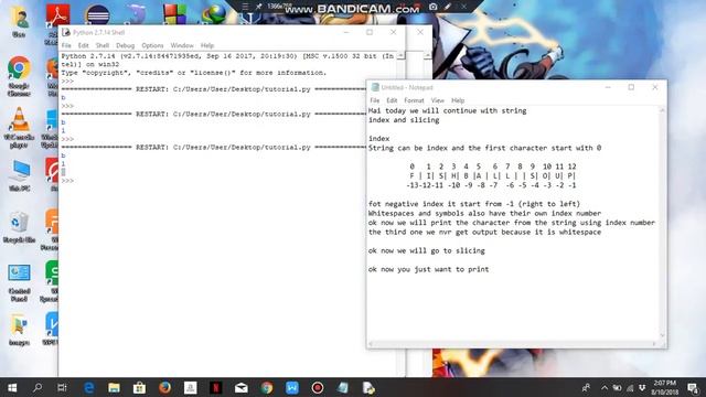 python tutorial 4 Cont String(Index and Slicing) смотреть онлайн