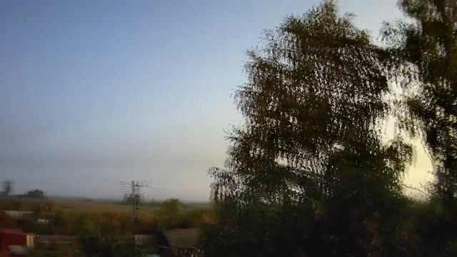 Деревня утром, вид с крыши дома смотреть онлайн