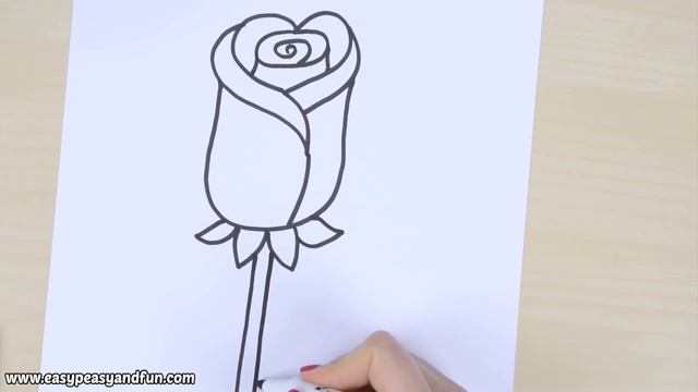 How to Draw a Rose - step by step drawing tutorial смотреть онлайн