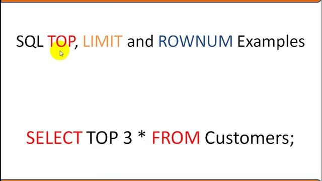 الدرس السابع شرح قواعد البيانات SQL للمبتدئين إستخدام الأمر TOP, LIMIT or ROWNUM смотреть онлайн