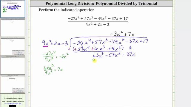 Polynomial Long Division: Degree 4 Divided by Degree 2 смотреть онлайн