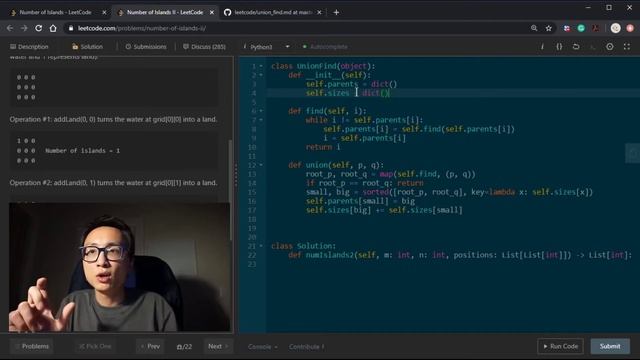 Leetcode 305 Number of Islands II смотреть онлайн