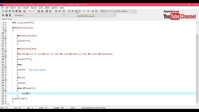 How to print Alphabet R in Star pattern using for loop in C and Java. Star pattern programs смотреть онлайн