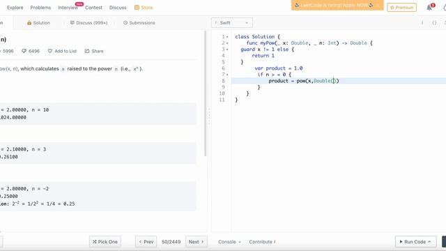 Pow(x, n) - Leetcode | Swift | DS/Algo смотреть онлайн