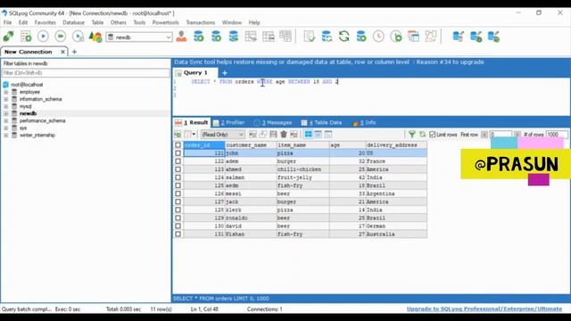 MySQL Lecture 13 BETWEEN ,NOT BETWEEN Operation смотреть онлайн