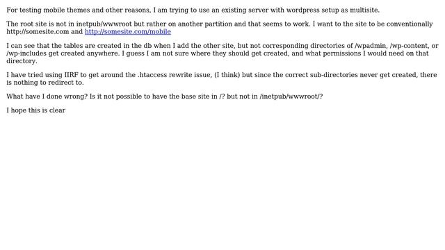 Wordpress: iis6 multisite and permissions смотреть онлайн