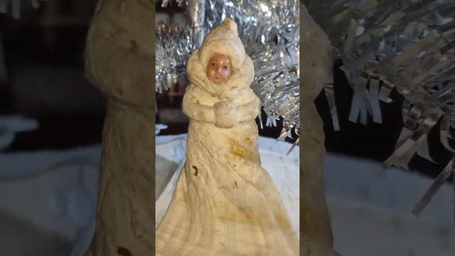 девочка с муфтой или снегурочка .. антикварная ватная ёлочная игрушка из 30-х годов прошлого века смотреть онлайн