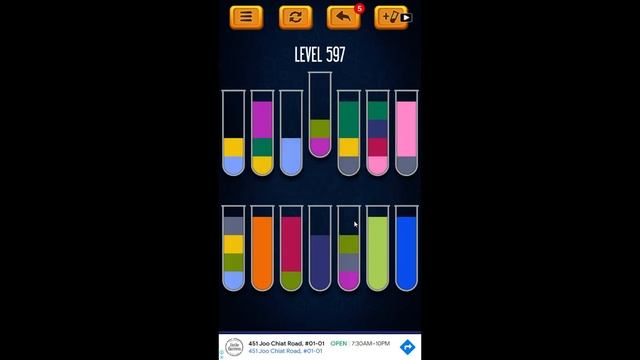 Water Sort Puzzle - Color Liquid Sorting Game Level 597 Solution смотреть онлайн