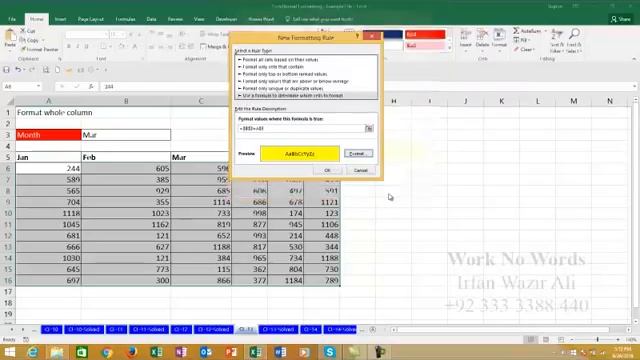 17. Conditional Formatting Part 5 Excel 2013  Urdu Tutorials By Irfan Bakaly