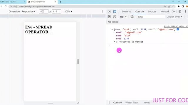 #4 SPREAD OPERATOR (...) USE IN ES6 || ES6 In JavaScript Tutorial For Beginners In Hindi смотреть онлайн