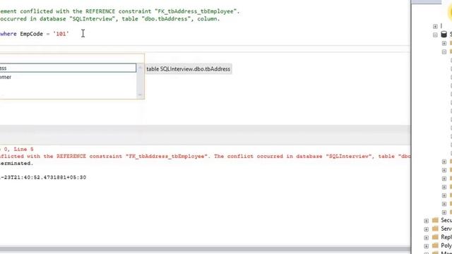 SQL The delete statement conflicted with the REFERENCE constraint, The conflict occurred in databas смотреть онлайн