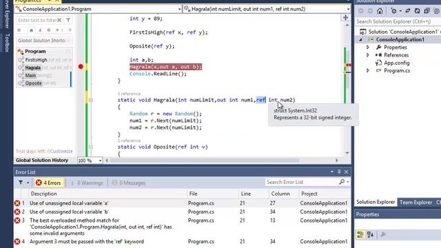 C# - ref-value-out parameters смотреть онлайн