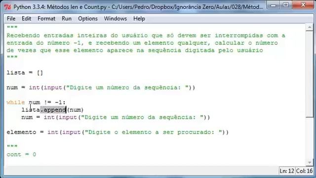 Aulas Python - 028 - Listas: Função len e Método Count смотреть онлайн