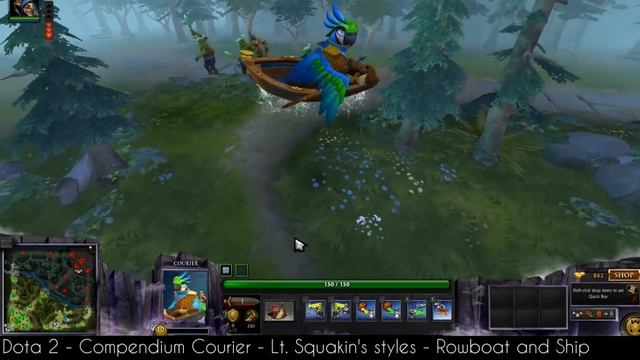 Dota 2 - Compendium Courier - Lieutenant Squawkins - Unlock Styles - Rowboat and Sailboat смотреть онлайн