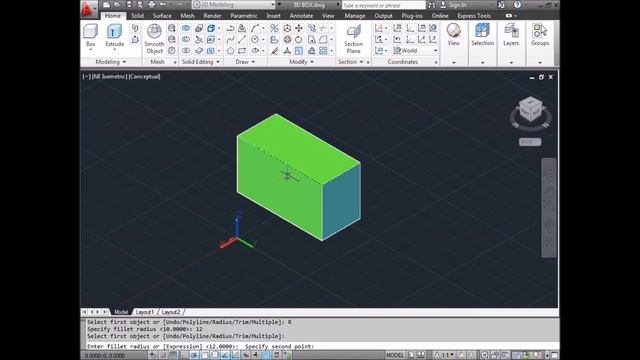 AutoCAD Tutorial How to Create 3D FILLET смотреть онлайн