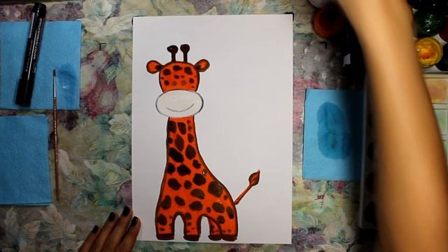 Как нарисовать жирафа. смотреть онлайн
