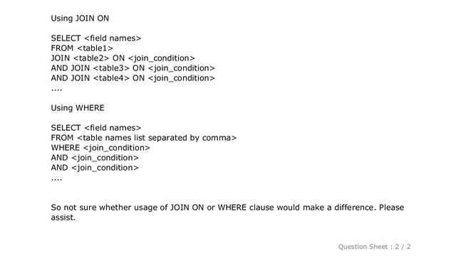 MySQL : MySQL Performance: JOIN ON vs WHERE смотреть онлайн
