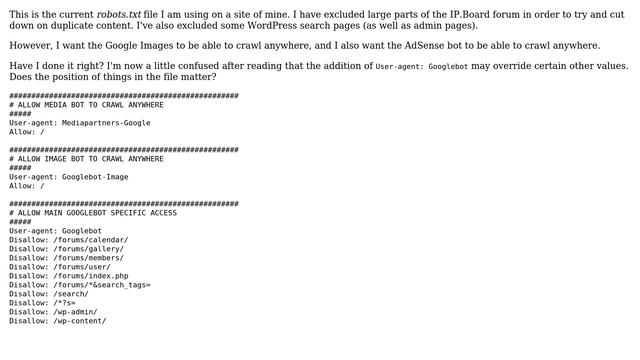 Webmasters: Correct usage of robots.txt file ("Googlebot-Image" and "Mediapartners-Google") смотреть онлайн