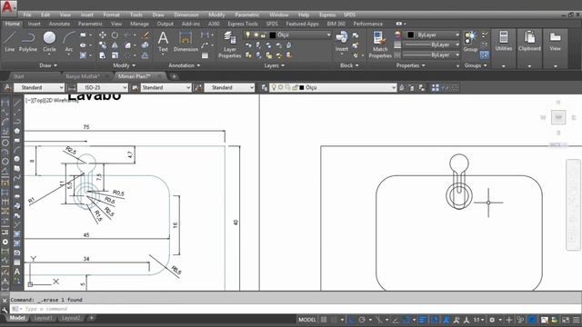 Autocad Ders - 19 - Uygulama-7: (Lavabo, Süzegeç, Havlupan, Klozet Çizimi) смотреть онлайн