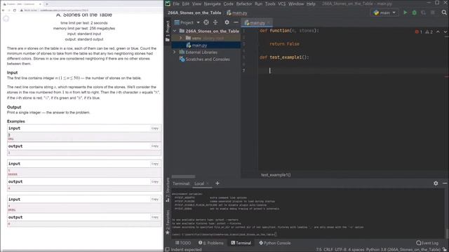 Solving problems on codeforces.com with Python - "266A - Stones on the Table" (Difficulty 800) смотреть онлайн