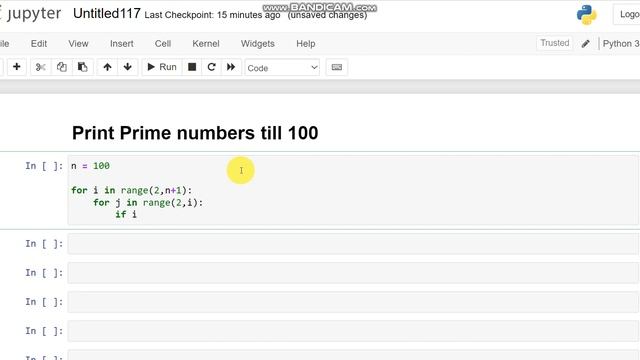 Print Prime numbers till 100 in Python смотреть онлайн