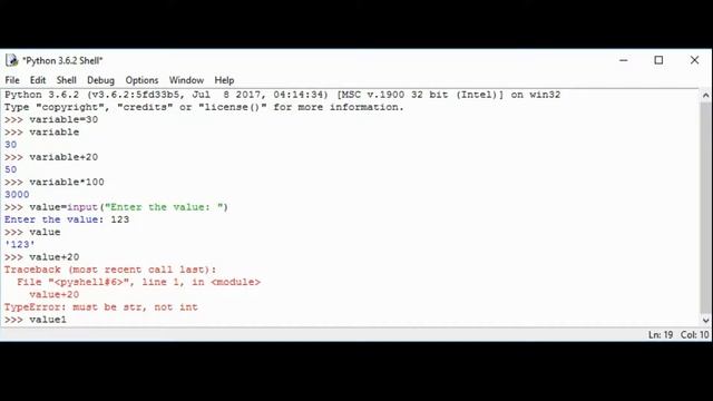 Input Output and variables used in Python || Windows смотреть онлайн