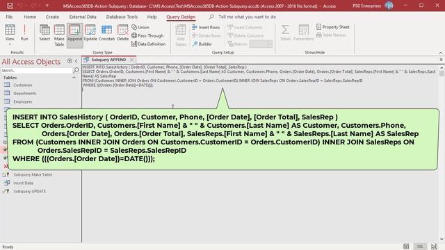 How to use Subqueries in Make Table, Append, Update and Delete Queries in MS Access - Office 3 смотреть онлайн