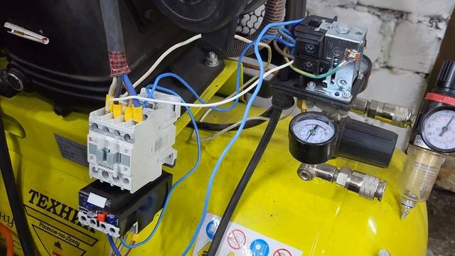 Переделка компрессора с автоматикой 220 на 380. Подробное подключение. смотреть онлайн