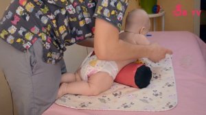 Урок 11.  Упражнения с массажным валиком для новорожденных от 4 до 6 месяцев. Детский массаж.