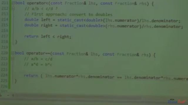 Intermediate C++ 4 -- Operator Overloading of Fraction class, Comparison operators смотреть онлайн