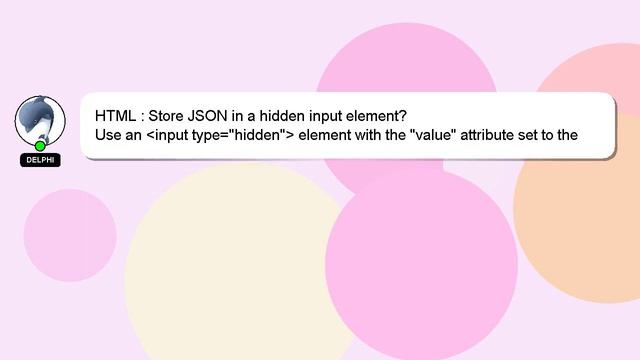 HTML : Store JSON in a hidden input element? смотреть онлайн