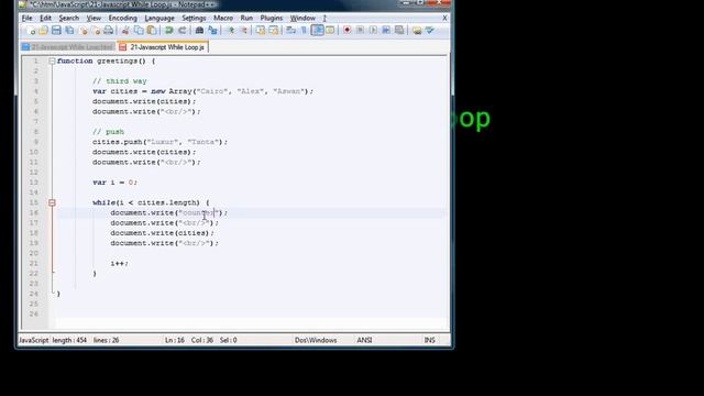 21 JavaScript While Loop in Arabic смотреть онлайн