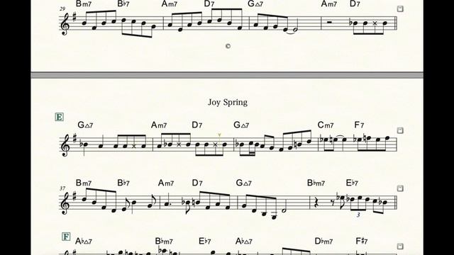 【Joy Spring】Clifford Brown Trumpet Solo(Transcription) InB♭