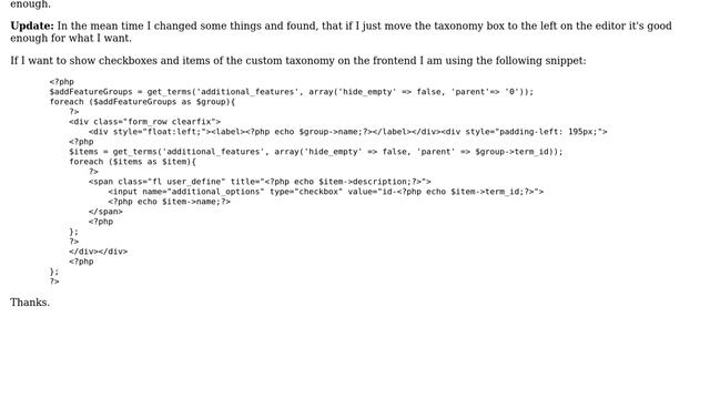 How can I add a meta-box to the posts editor containing all items of a custom taxonomy as checkbox? смотреть онлайн