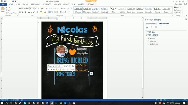 How to make color Chalkboard poster with custom picture and printables with MS Word смотреть онлайн