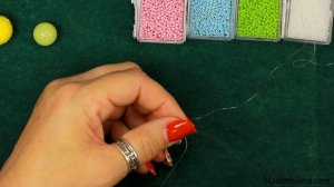 Мозаичное оплетение бусины бисером. Урок - 1. ? Колье «Подсолнух».