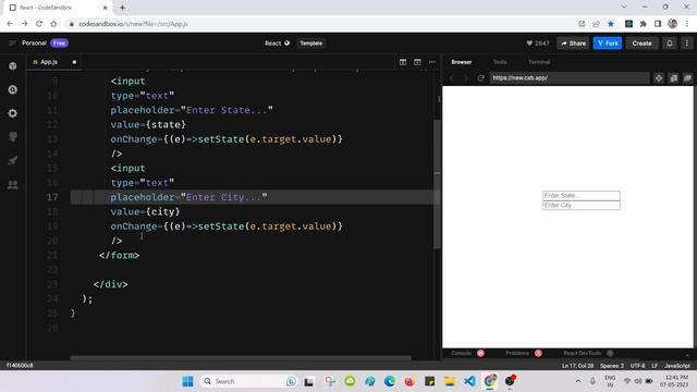 Update dropdown on the basis state and city in React смотреть онлайн