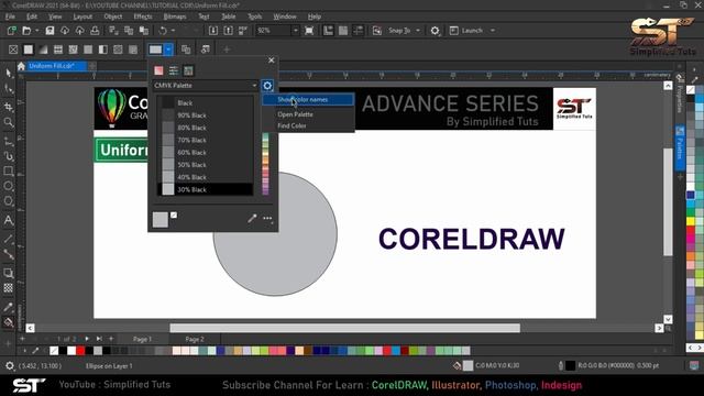 Uniform Fill | Class 33 | CorelDRAW 2021 tutorial in Hindi, Urdu смотреть онлайн