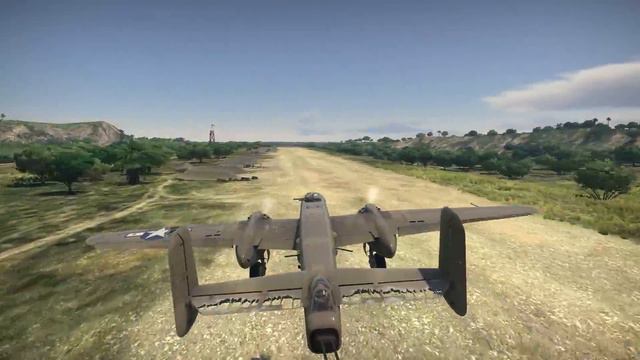 War Thunder -- B-25 landing with no tail control! смотреть онлайн