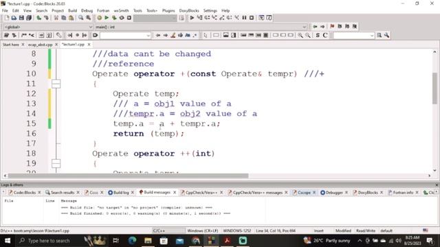 C++ Full Course | Operator Overloading | Binary Operator Over Loading | Lesson 9 Part 2 смотреть онлайн