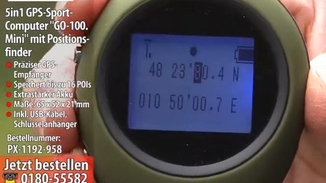 NavGear 5in1 GPS-Sport-Computer "GO-100.Mini" mit Positionfinder смотреть онлайн