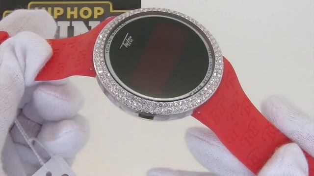 Red Techno Pave Bling Bling Watch | Digital Touch Screen LED смотреть онлайн