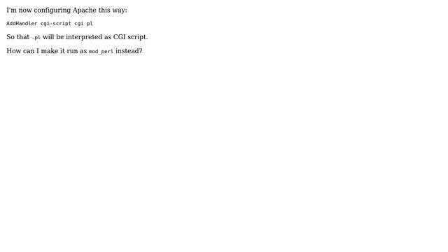DevOps & SysAdmins: How to interpret .pl with mod_perl instead of cgi? смотреть онлайн