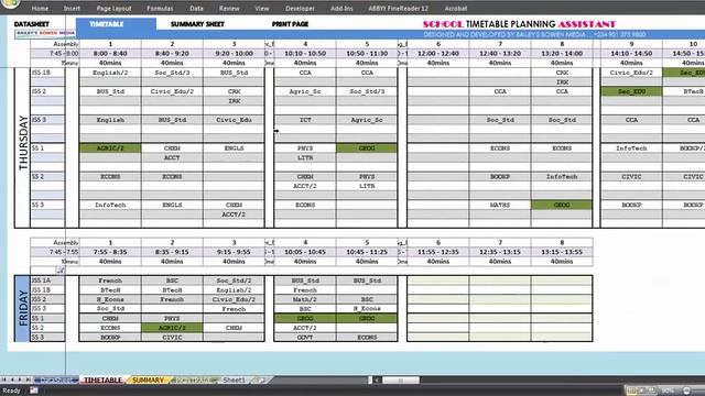 MS EXCEL TIME TABLE PLANNER Pt 2 смотреть онлайн
