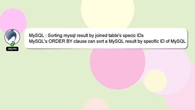 MySQL : Sorting mysql result by joined table's specic IDs смотреть онлайн