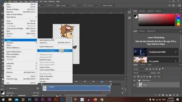 How To Convert Frames To GIF in Photoshop CC 2020 смотреть онлайн